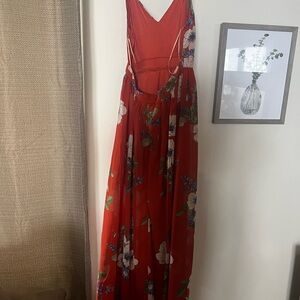 Floral open back dress